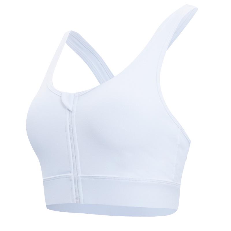 

Женский противоударный спортивный бюстгальтер: Передняя молния, Красивая спина, Быстросохнущий, Поддержка со сборками, Йога-майка большого размера Small