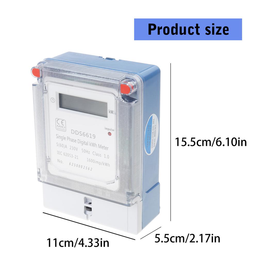 Wall Digital kWh Meter Single Phase Energy Meter For Accurate Home Energy Measurement Real Time Consumption Display