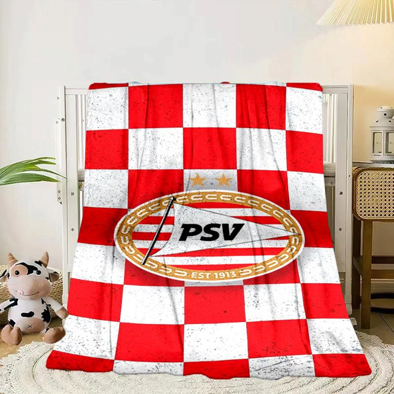 Coperta portatile/morbida con stemma PSV Eindhoven, coperta da letto, adatta per viaggi, campeggio, soggiorni, uffici, divani, regali per tifosi