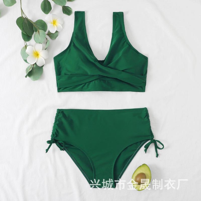 Swimsuit Solid Color Split Swimsuit Bikini Set Underwear Two-piece Set