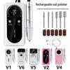 V2 Rechargeable Nail Drill 45,000 RPM: Portable Electric Nail Grinder & Remover