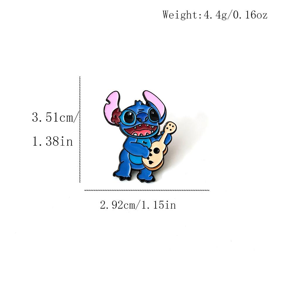 Lilo & Stitch Anime Metal Brooch - Cute DIY Clothing Accessory