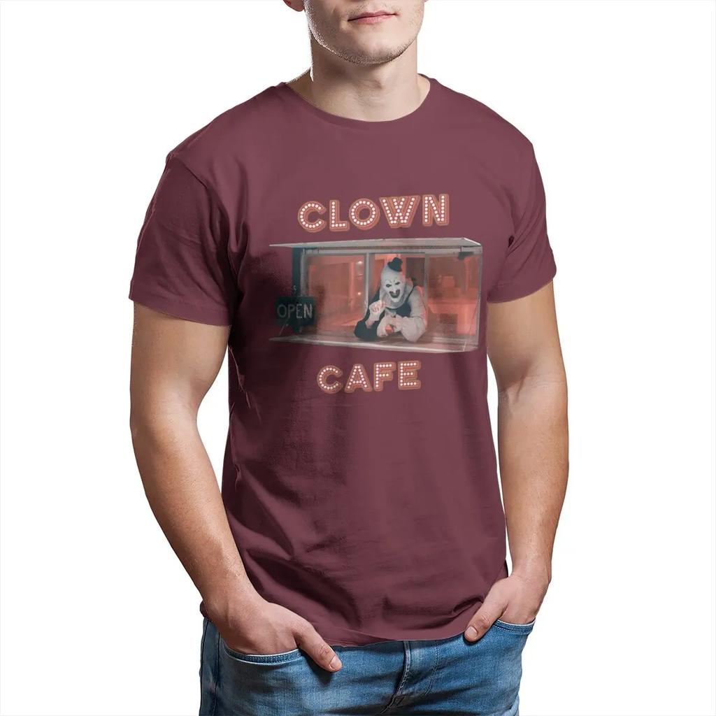 Terrifier Clown Cafe funny T Shirt Horror movie Scary clown Halloween Terrifier Film 100% Cotton printed Gift Idea T-Shirt