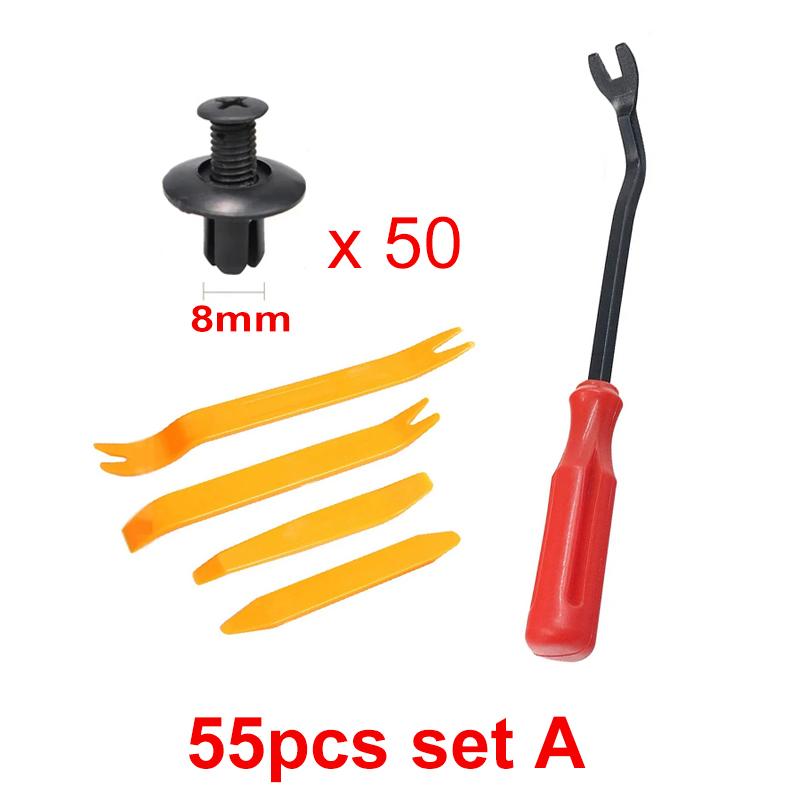 Car Fastener Clips Set Fender Rivet Clips Kit 6mm/8mm Auto Body Bumper Door Trim Panel Push Retainer Plastic Pin Rivet Repair