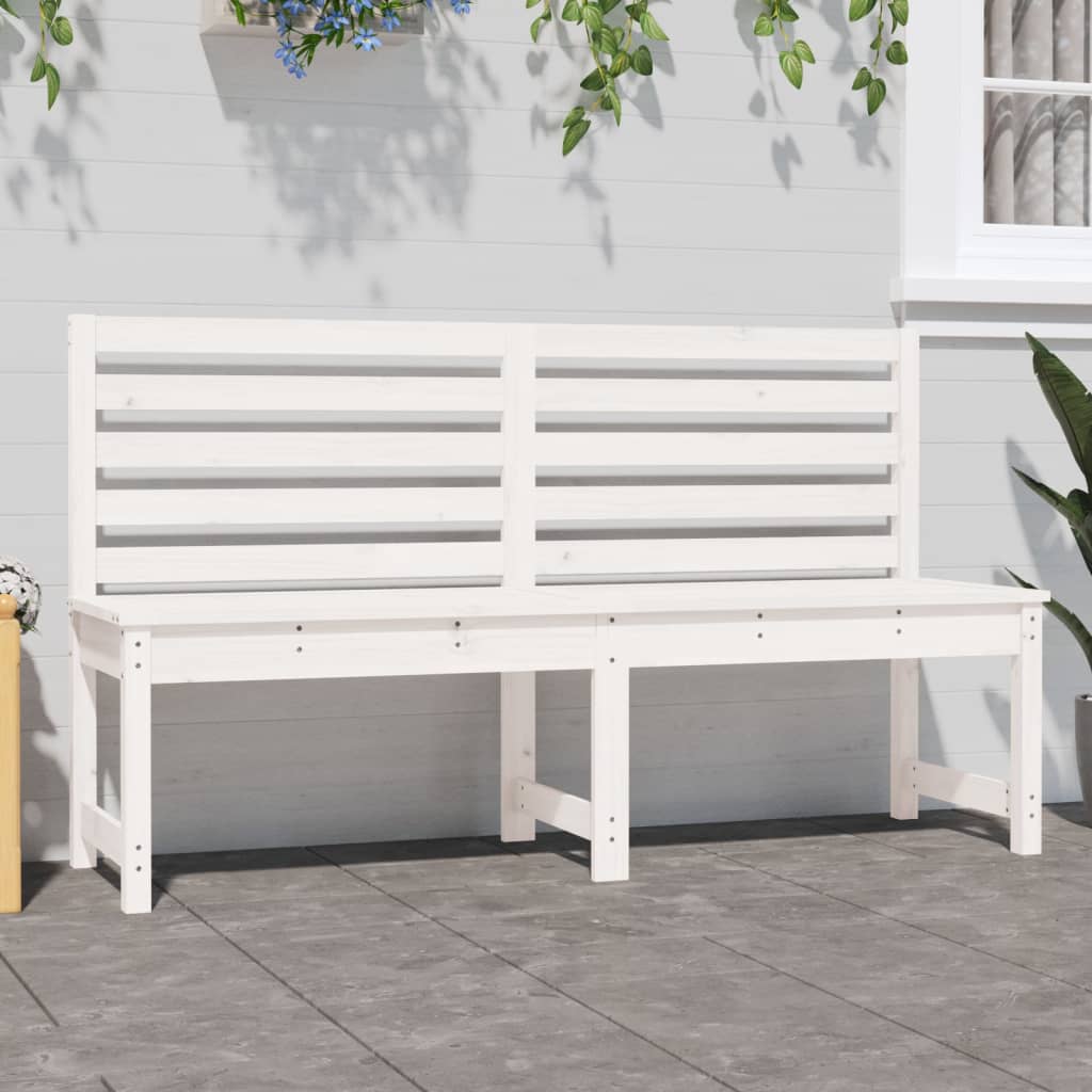 Vidaxl Garden Bench, White, 157.5 Cm, Solid Pine Wood