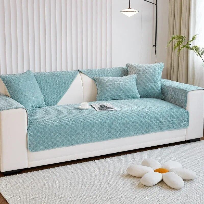 

Супермягкая плюшевая подушка для дивана, зимняя нескользящая подушка, утолщенная однотонная ткань с рисунком «гусиные лапки», плюшевый чехол, тканевое полотенце 70x70cm