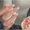 Hand Cats Eye Wearing Nail Art Water Diamond Nude Color Whitening Patch Nail