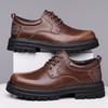 Fashion British Cowhide Platform Men's Dress Shoes Designer Soft-soled Increase Men Wedding Shoes Fashion Solid Color Derby Shoe Male