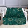 Mystical Sun and Moon Cosmic Design Patterned Flannel Blanket Perfect for the Bedroom Living Room, Sofa, or a Little Nap