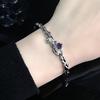 Niche Design Cold Wind French Irregular Bracelet High-Grade Zircon Pleated Open Bracelet Women