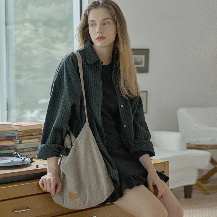 Dot Pattern Eco Bag - BEIGE
