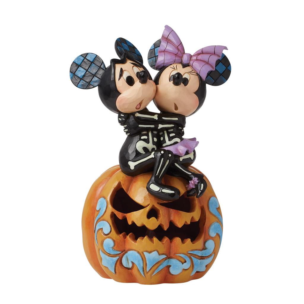 Disney Traditions Mickey & Minnie Scared Skeletons Halloween 6016596