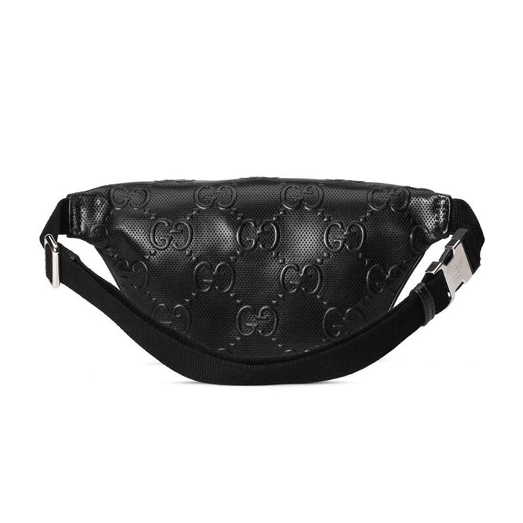 Gucci Monogram Logo Embossed Leather Shoulder Crossbody Bag Unisex bags Black 658582-1W3CN-1000
