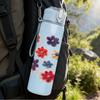 1PC Multicolor Wild Flower Cluster Print 750ml Color Plastic Sports Water Bottle Leakproof Flip Straw Lid Suitable for Sports Office Home Use