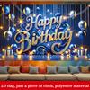 1pc, 2Dflat, Birthday Decorative Banner In Blue and Gold Theme, for Family Birthday Parties and Birthday Celebrations, Wsj
