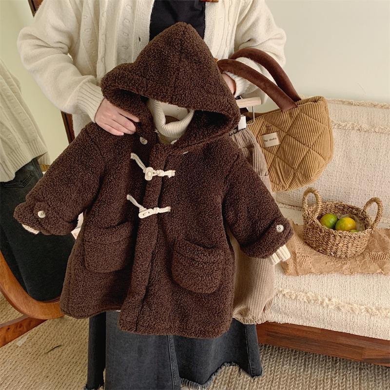 Children's Coat Fleece-lined Thickened Long Warm Coat for Autumn and Winter
