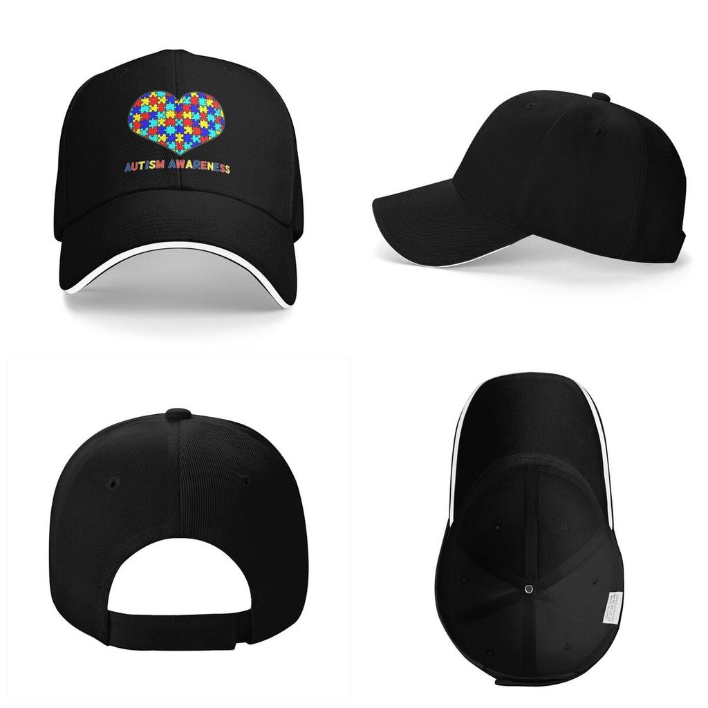 Unisex Baseball Hats Love Heart Autism Awareness Outdoor Streetwear Summer Sports Baseball Caps Hip Hop Cap Casquette Hats