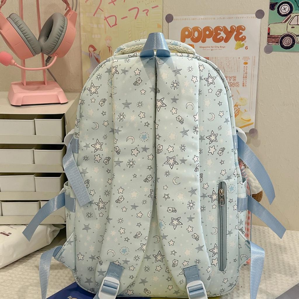 School Bag for Women, New Japanese Style INS High-look, Fresh and Sweet Star Backpack, Lightweight Backpack for Middle and High School Students