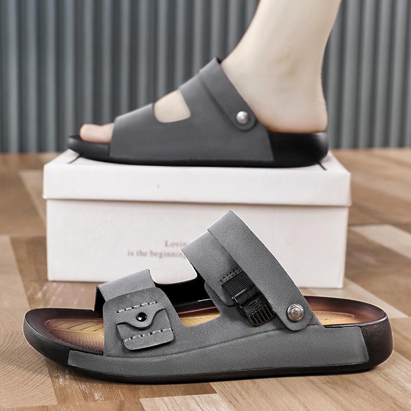 New fashion boutique men's sandals quality indoor and outdoor cool slippers British casual breathable beach shoes