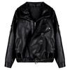 European retro leather jacket women's early autumn new design pu jacket locomotive jacket top