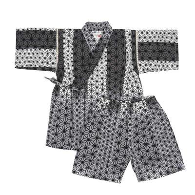 Angelic Nina R6 Jinbei Suit Linen Pattern Boy's (Size 22, (Gray), 110cm)