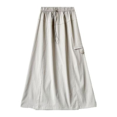 Working Skirt for Women Spring and Summer Thin New High Waist Mid-length Skirt Small Gray Hip-covered Skirt