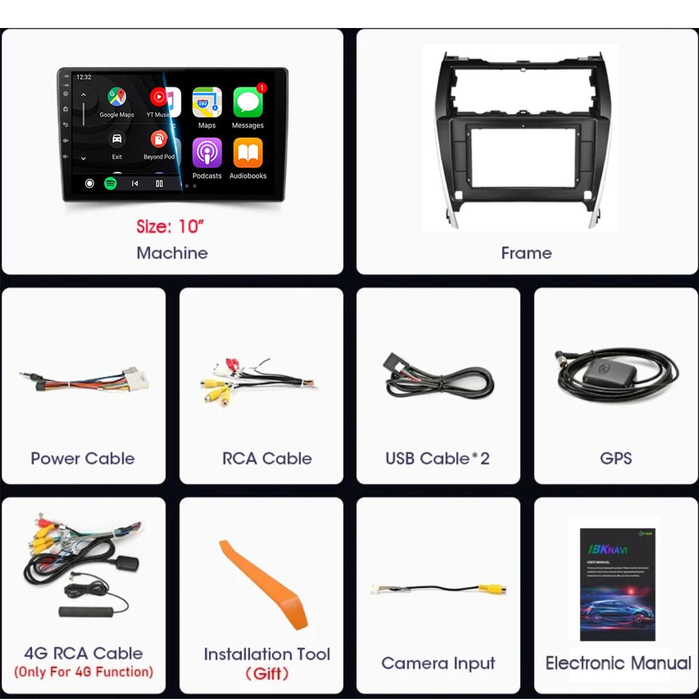 Car Radio Android 14 Carplay Auto For Toyota Camry 7 XV 50 55 2012 - 2017 Navigation GPS Multimedia Player video Stereo WIFI+4G