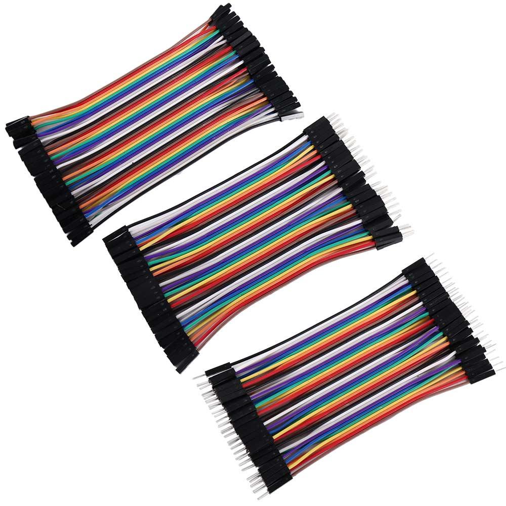 Male 40PIN 2.54mm DIY Breadboard Male To  Female Dupont Cable Jumper Wire Electronic Kit Connector