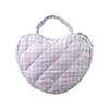 Fashionable Florals Print Heart Cosmetic Case Quilted Construction Spacious Toiletry Bag for Women Girls Travel