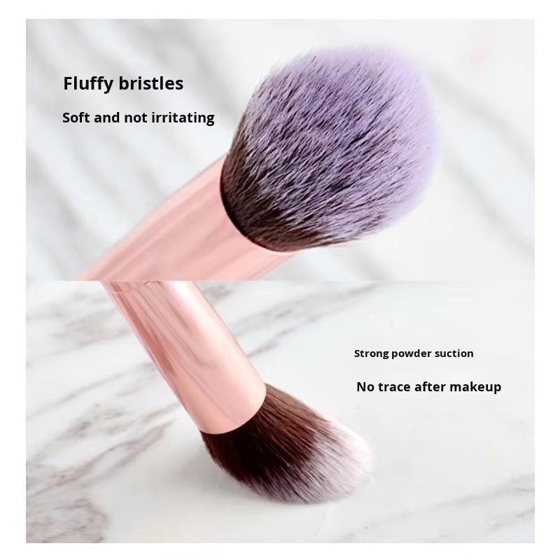 Professional 10pcs Flat Style Kabuki Makeup Brushes Set Natural Gemstone with Marble Handle for Face Use with Storage Case