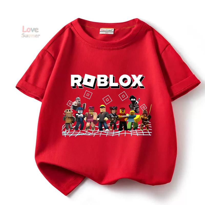 Pojkar Spel Robloxing barn T-shirt Sport Bomulls-T-shirt Barn Tecknad unisex Kortärmad Vardaglig Street Harajuku Kläder