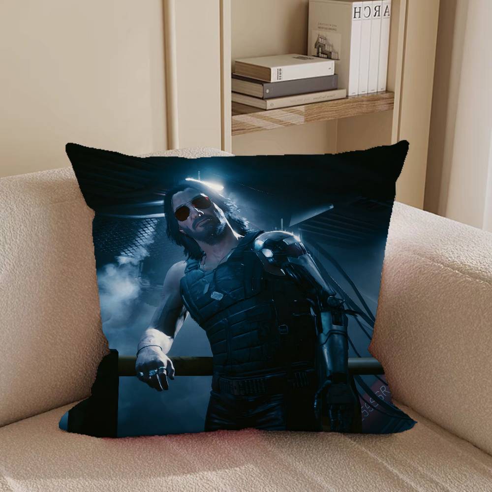 Game Cyberpunk 2077 Maple Design Cushion Cover Happy Autumn Harvest Decor Holiday Decorati Pillow Cover