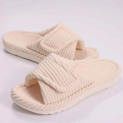 Pantofole da Donna Crestar Peluche Sfocato Pantofole da Casa da Donna alla Moda a Punta Aperta Ciabatte Foderate in Pelliccia Sintetica Ciabatte da Interno Antiscivolo in Cotone
