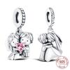 New 925 Silver Love Pendant Dress Charms Jewelry Making For Fashion Bracelet Wedding Anniversary Jewelry DIY Gifts