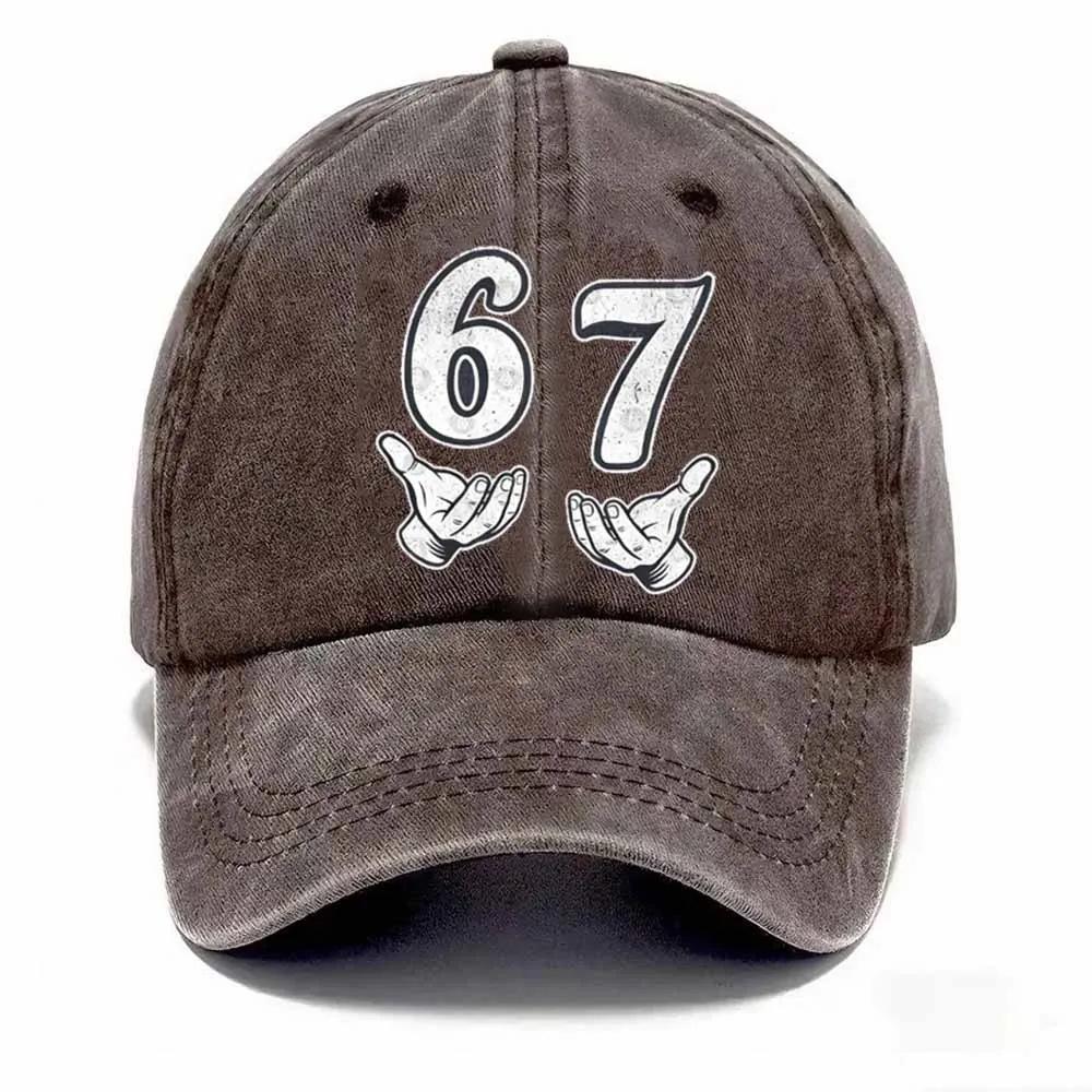 For New PVC Men's Vintage Washed Digital Printed Logo Sunshade Baseball Cap 6-Panel Adjustable