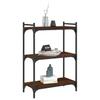 Bookshelf 3 Shelves Brown Oak Effect 60 X 30 X 86 Cm Engineered Wood