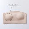 Women's Strapless Seamless Bandeau Bra Elastic Ruffle Edged Wireless Unpadded Bra Smooth Backless Invisible Bra for Daily Wear Casual & Wedding