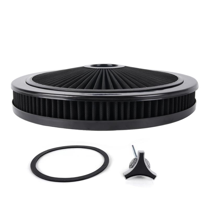 RASTP- Universal Air Cleaner Filter 14" Wide 2" Tall With Super Flow Thru Lid Washable Round 5-1/8-inch Neck Flange OFI178