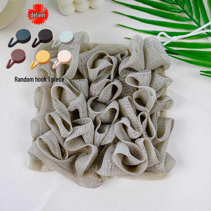 Korejská exfoliační koupelová houba a ručník s držákem na mýdlo - inspirováno celebritami, přenosné, design dva v jednom