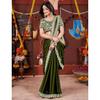 Elegante Designer-Sarees für Damen Premium Rangoli-Stoff mit verziertem Rand, Leichte und stilvolle ethnische Kleidung - Perfekt für Partys,