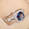 Fashion color square ring, women's wedding ring exquisite design, engagement ceremony accessories ring women