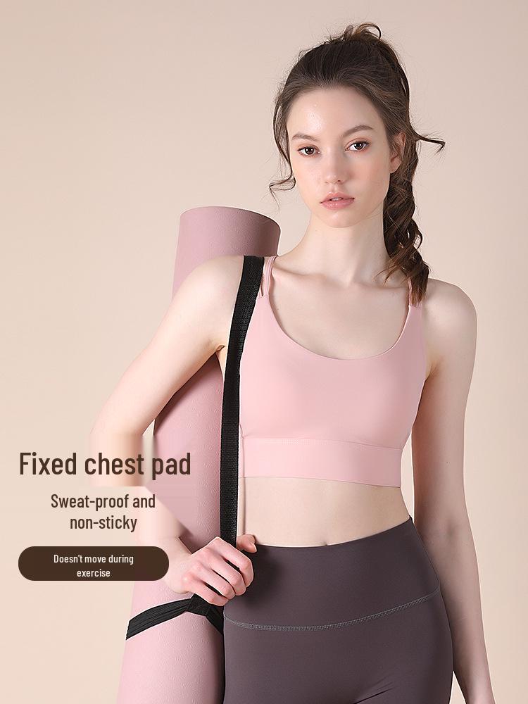 Women's High-Impact Sports Bra with Cross Straps and Shockproof Support