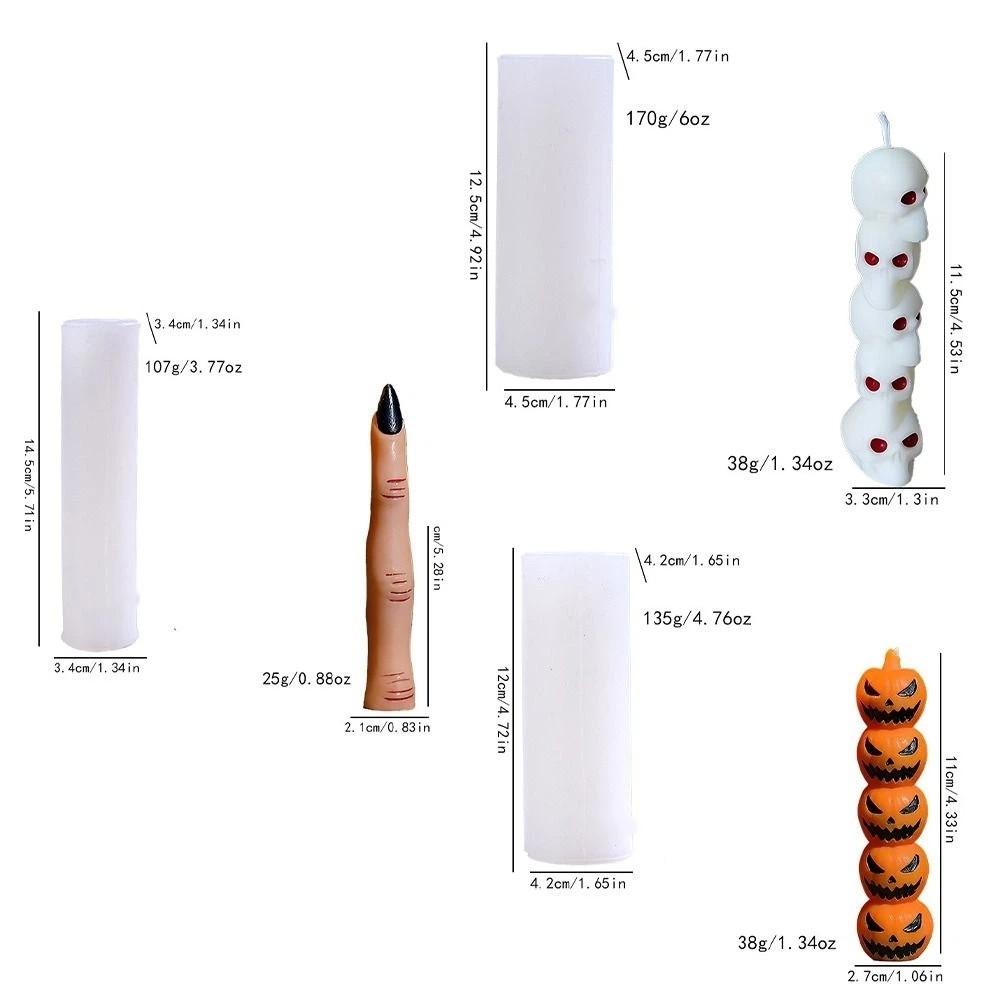 3D Silicone Molds Multi-Style Pillar Candle Molds Shapes Candle Molds  Halloween
