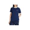 Adidas Originals Striped Logo Crew Neck Short Sleeve Regular T-Shirt Women Tops Night-Blue JY4852