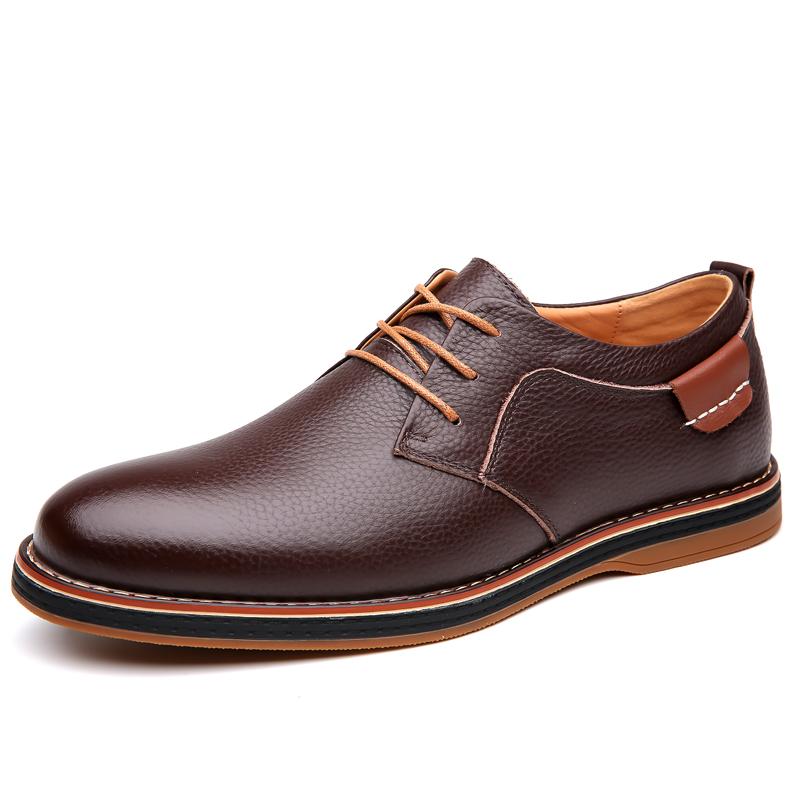 Casual Leather Fashionable Business Shoe Classic Office Walking Oxford Shoes Versatile Lace-Up Wedding Retro Flat Designer Shoes