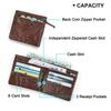 CONTACT'S Genuine Leather Men Wallet  Short Clutch Wallets RFID Bifold 6-Card Slots Zipper Coin Mini Wallet Slim back Pocket Wallet