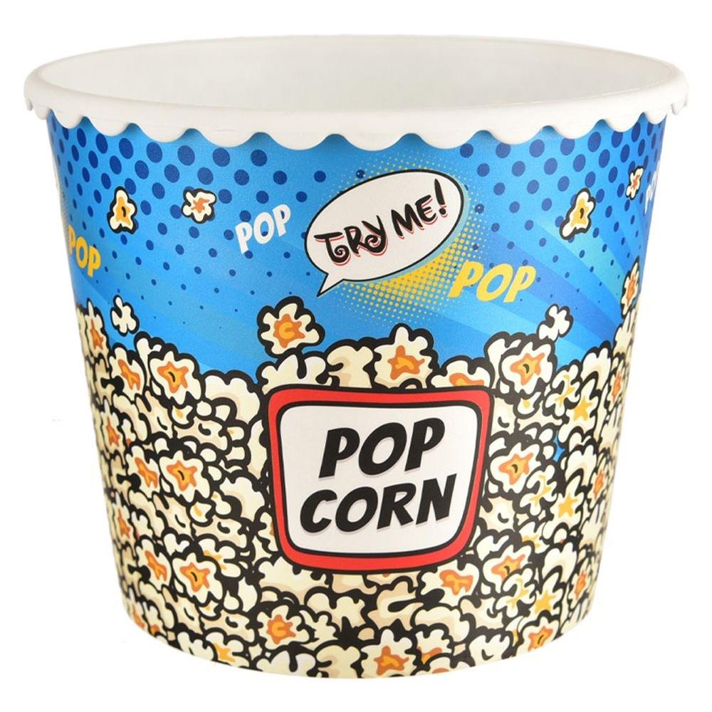 Popcorn Container Snacks Chips Box Bowl Plastic Bucket 2.3L