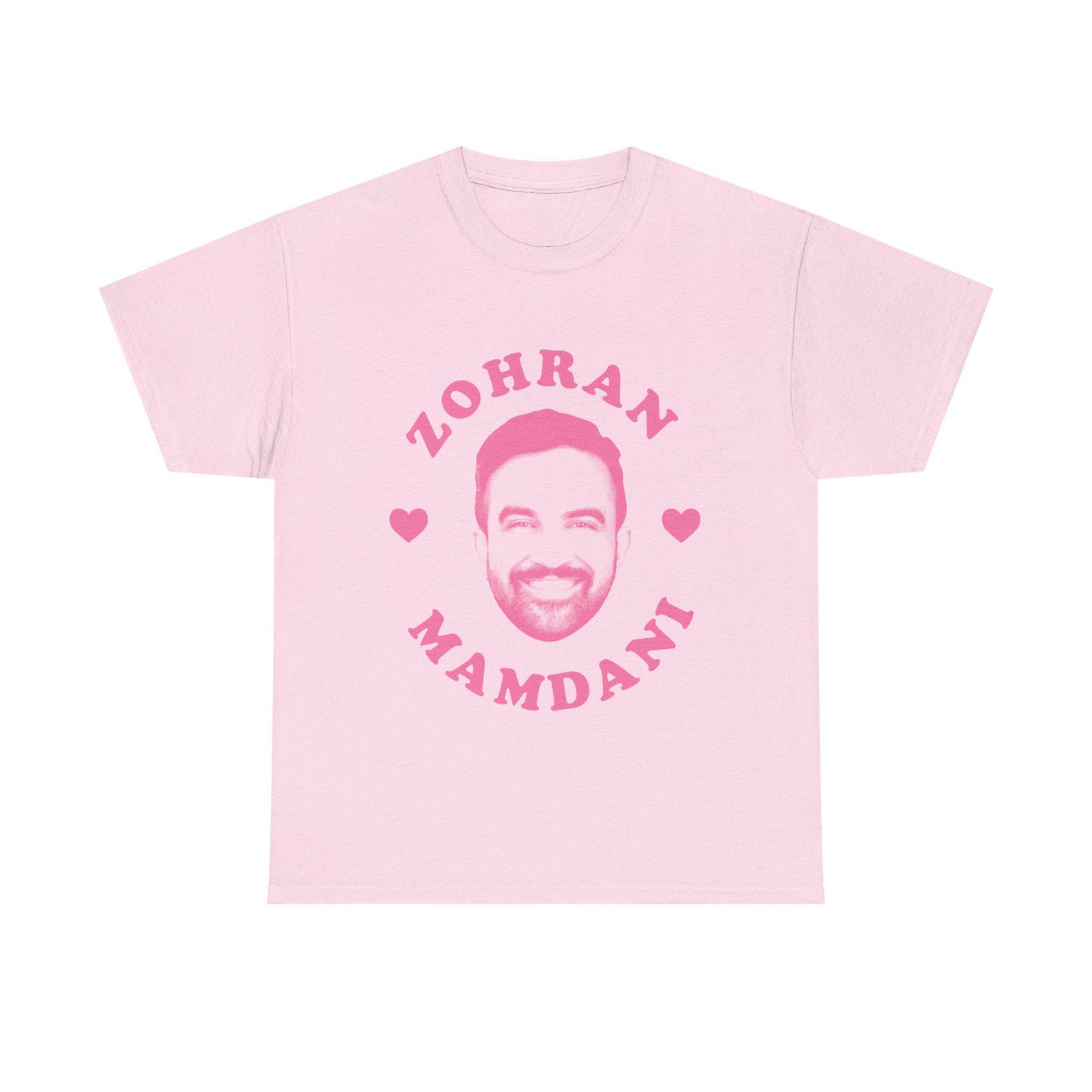 Zohran Mamdani pink hearT-Shirt S