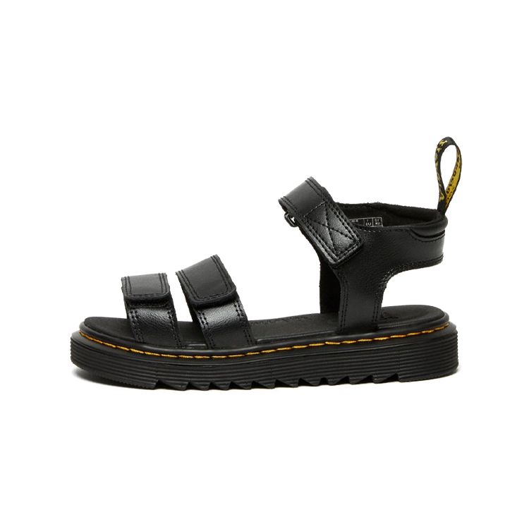 Dr. Martens Junior Klaire Leather Strap Sport Sandals Black Kids 26675001 36
