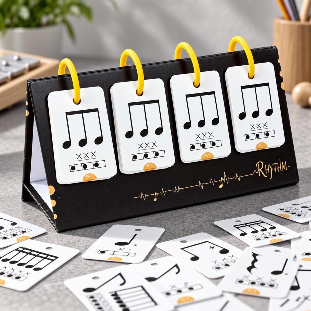 72 Stück Musik-Lernkarten mit Display-Tafel Visuelle Erkennung Pädagogisch